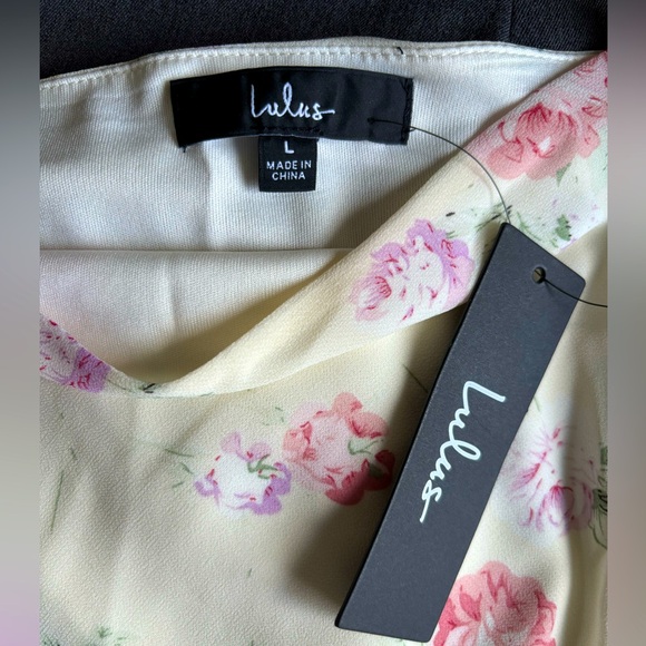 Lulu’s Ivory Floral Midi/Maxi Skirt, size L - Picture 4 of 8
